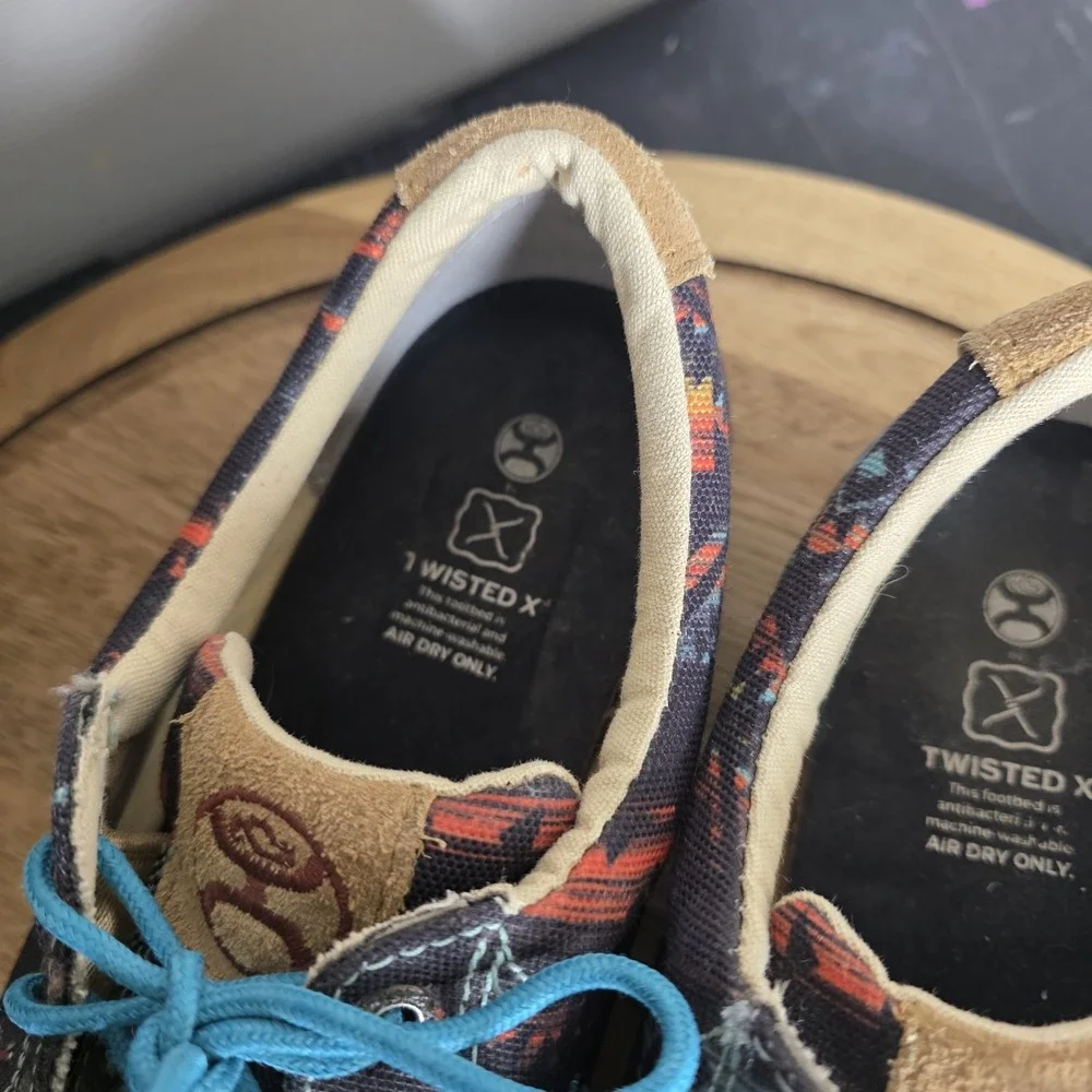 Twisted X Hooey Loper Lace Up‎ Sneakers Midnight Aztec WHYC019 Moc Toe 9 1/2 M